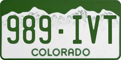 CO license plate 989IVT