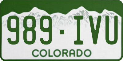 CO license plate 989IVU