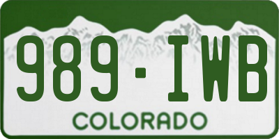 CO license plate 989IWB