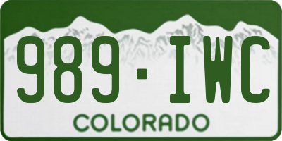 CO license plate 989IWC