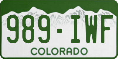 CO license plate 989IWF