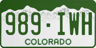 CO license plate 989IWH