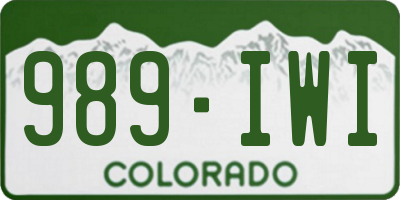 CO license plate 989IWI