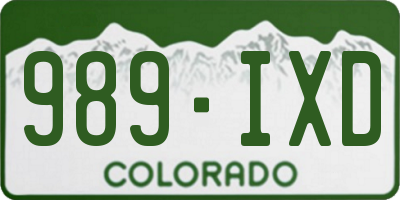 CO license plate 989IXD