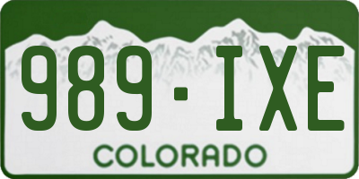 CO license plate 989IXE