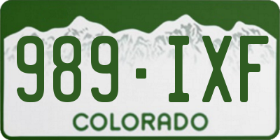 CO license plate 989IXF