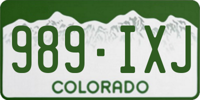 CO license plate 989IXJ