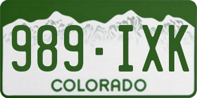 CO license plate 989IXK