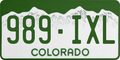CO license plate 989IXL