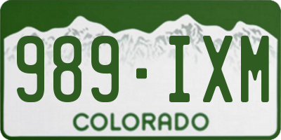 CO license plate 989IXM
