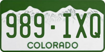 CO license plate 989IXQ