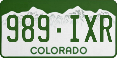 CO license plate 989IXR