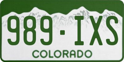 CO license plate 989IXS