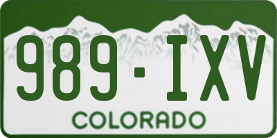 CO license plate 989IXV