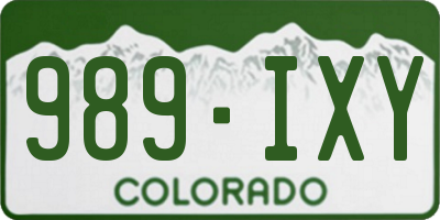 CO license plate 989IXY