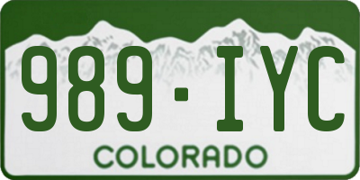 CO license plate 989IYC