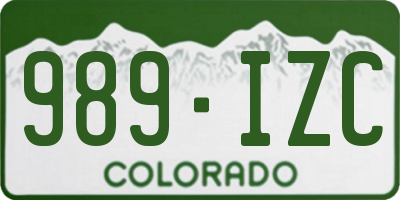 CO license plate 989IZC