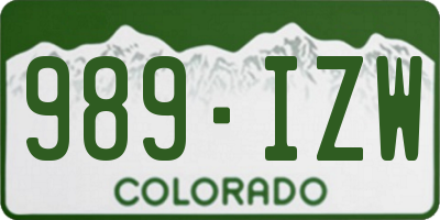 CO license plate 989IZW