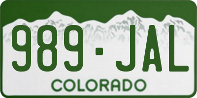 CO license plate 989JAL