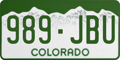CO license plate 989JBU