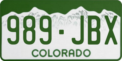 CO license plate 989JBX