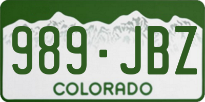 CO license plate 989JBZ