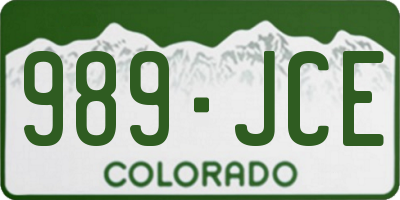 CO license plate 989JCE