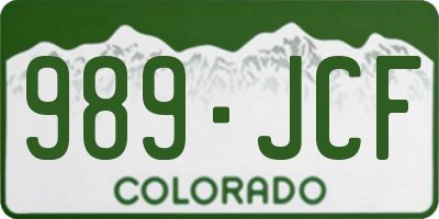 CO license plate 989JCF