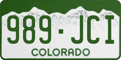 CO license plate 989JCI