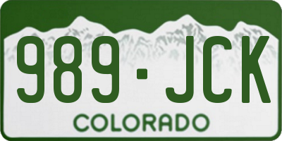 CO license plate 989JCK