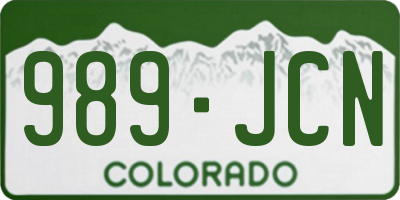 CO license plate 989JCN