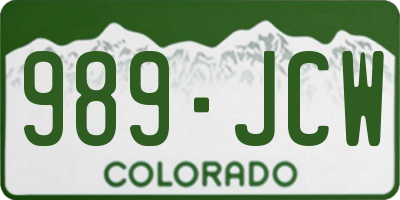 CO license plate 989JCW