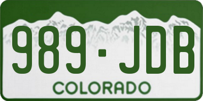 CO license plate 989JDB