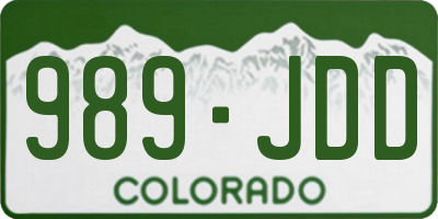 CO license plate 989JDD