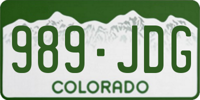 CO license plate 989JDG