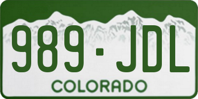 CO license plate 989JDL