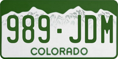 CO license plate 989JDM