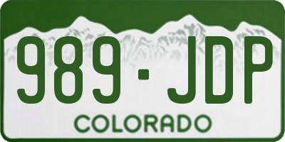 CO license plate 989JDP