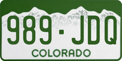 CO license plate 989JDQ