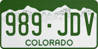 CO license plate 989JDV