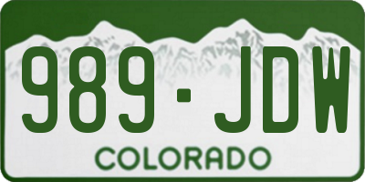 CO license plate 989JDW