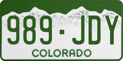 CO license plate 989JDY