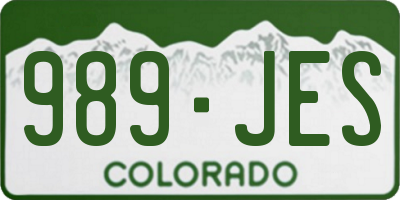 CO license plate 989JES