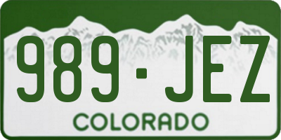 CO license plate 989JEZ