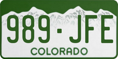 CO license plate 989JFE