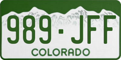 CO license plate 989JFF