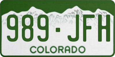 CO license plate 989JFH