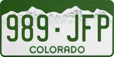 CO license plate 989JFP