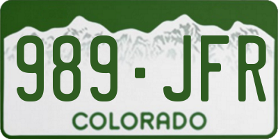 CO license plate 989JFR