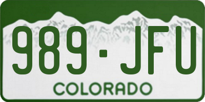 CO license plate 989JFU